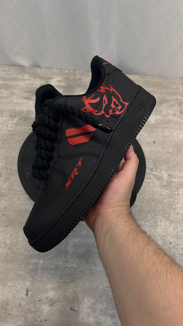 Custom Black Air Force 1 “Demon Rope Laces”