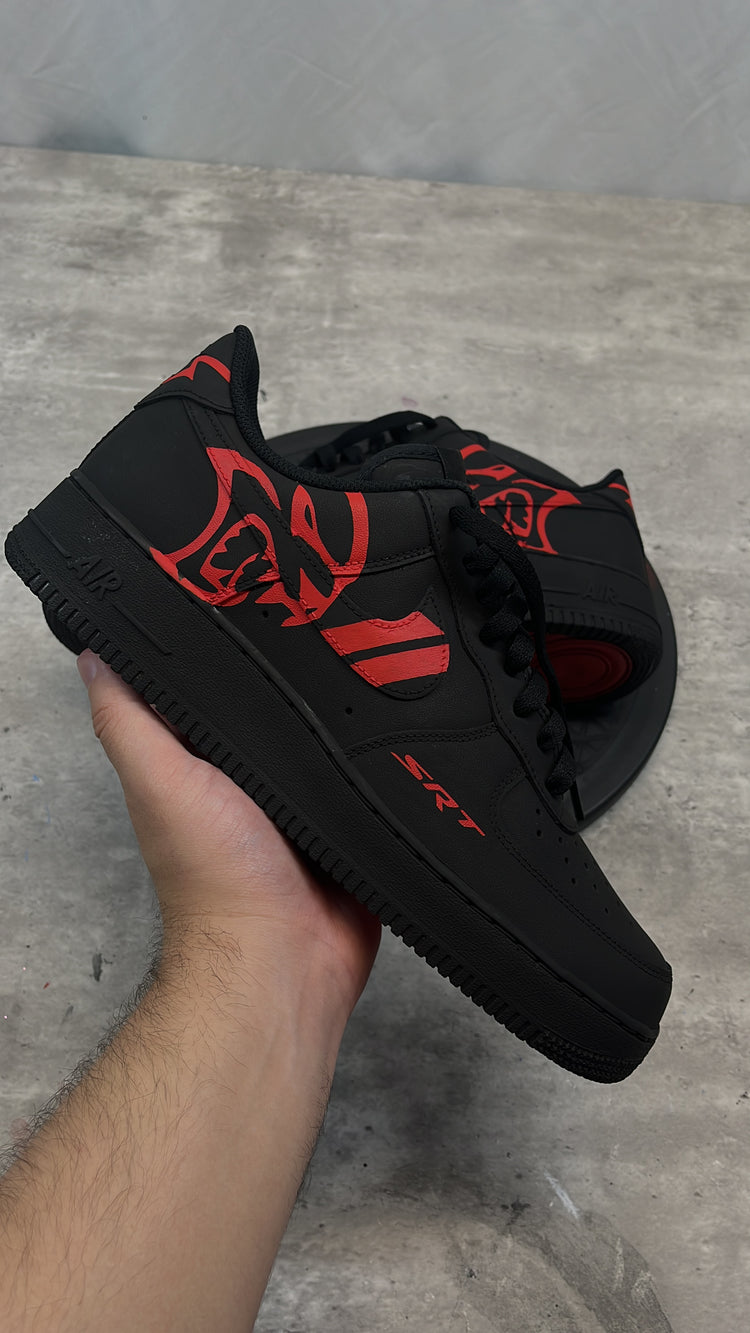 Custom Matte Black Air Force 1 CAT (BLK Bottoms)