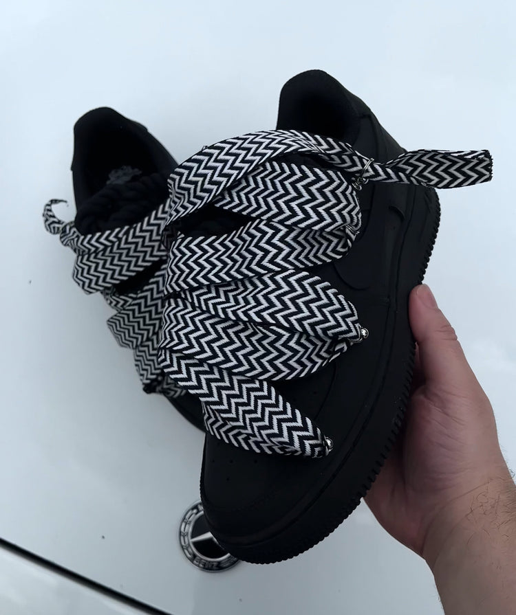 Matte Black Air Force 1 Oversized Laces