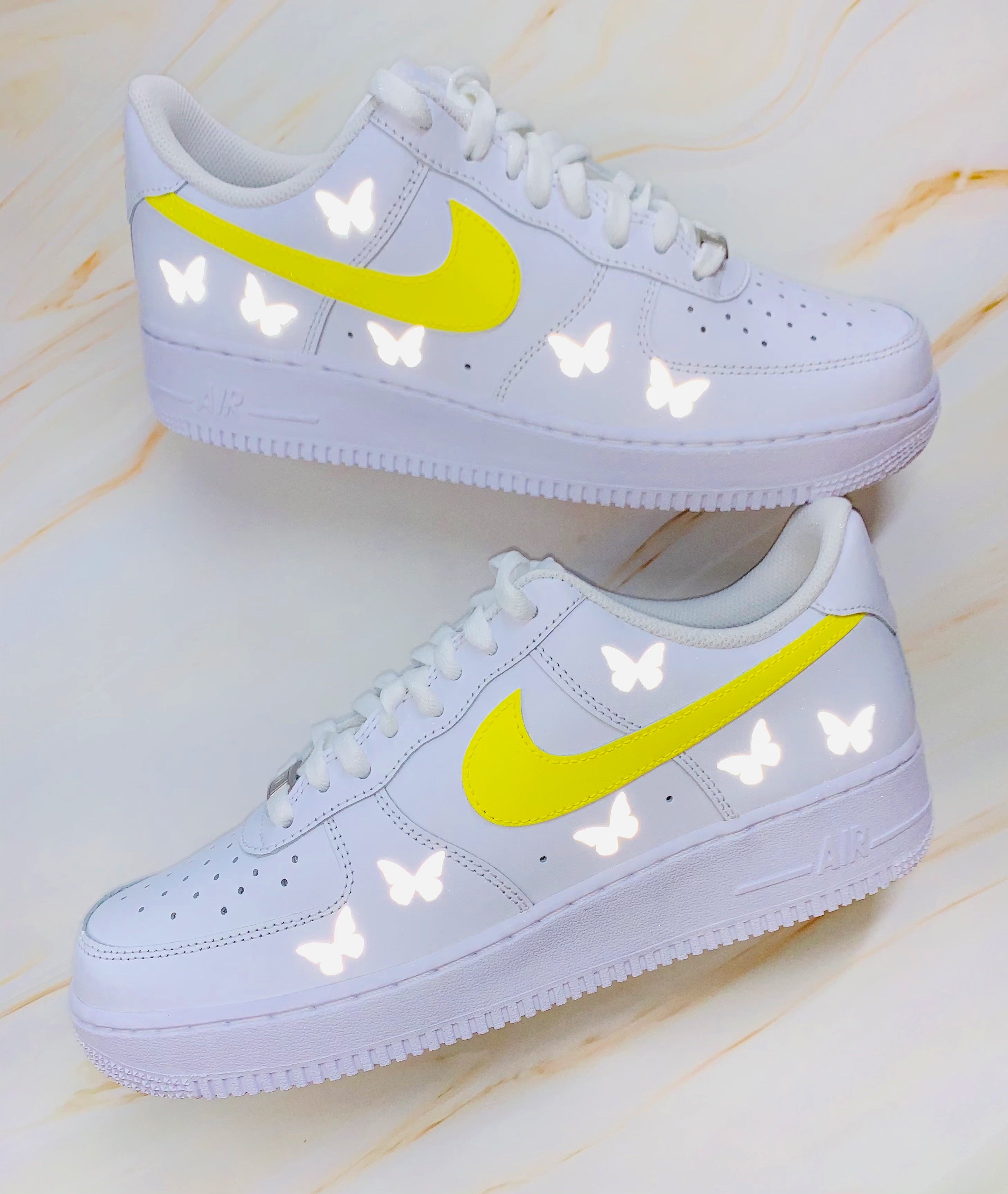 Yellow Reflective Mini Butterfly Air Force 1 Cloutcvlture