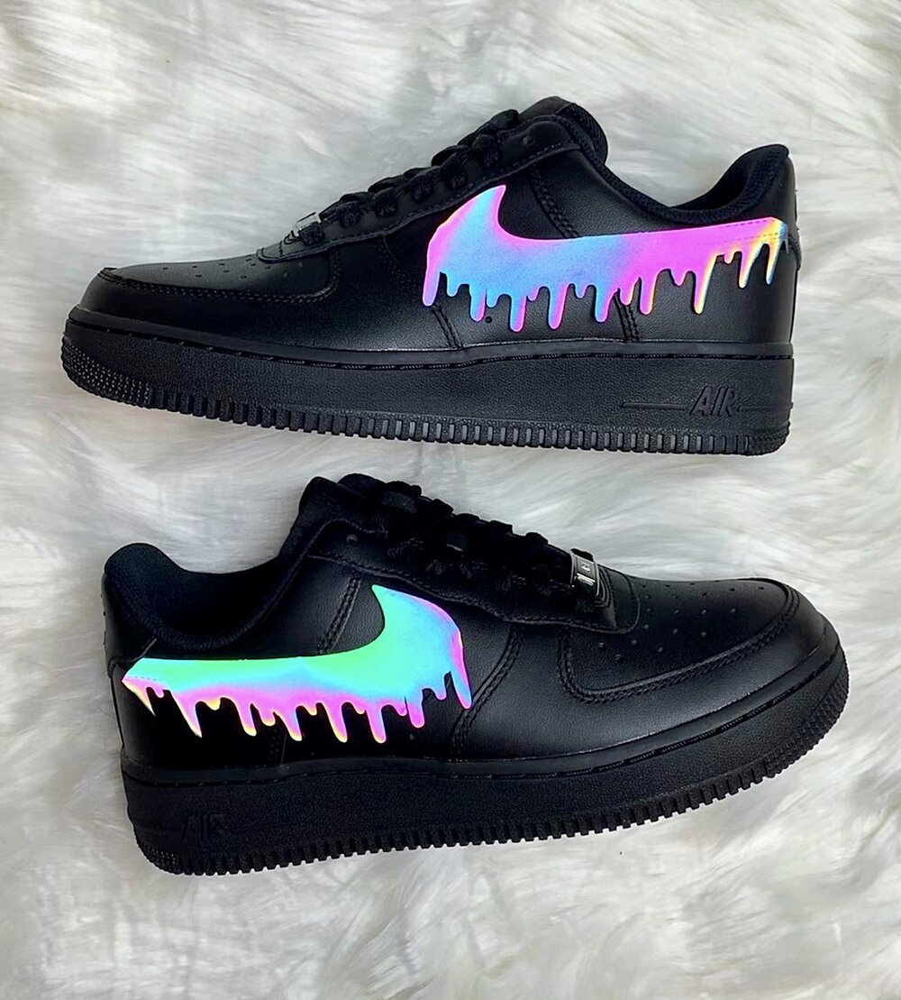 Nike black and rainbow shoes Clearance