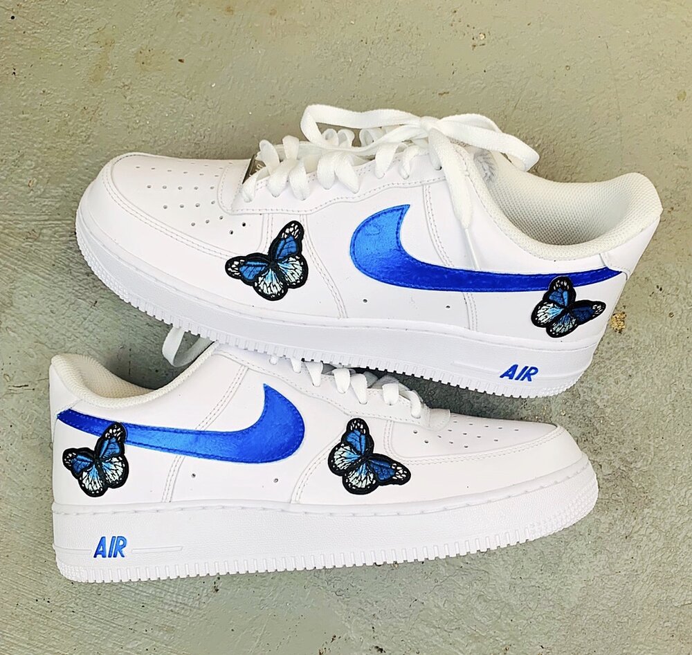 blue butterfly custom air forces