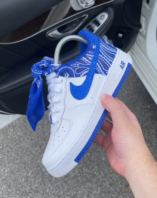 Blue Bandana Rhinestone Air Force 1