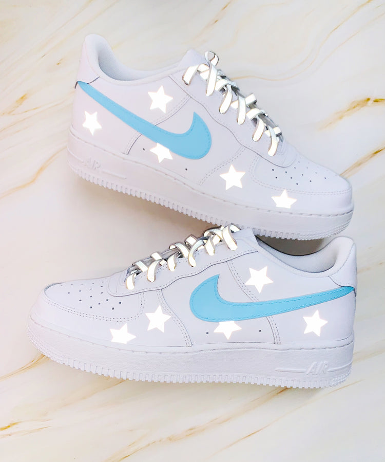 Blue Reflective Stars Air Force 1