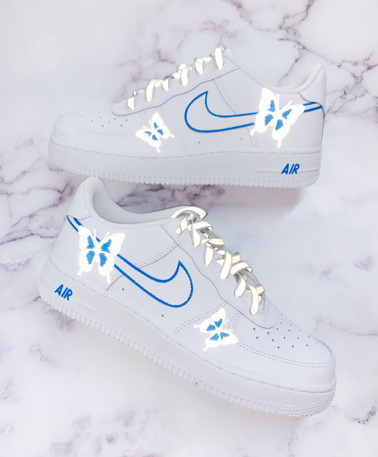 Reflective two-tone blue Butterfly AF1